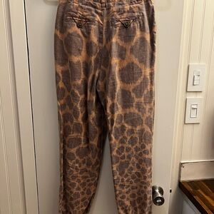 Anthropologie giraffe pants. Baggy with gathered ankle. Size 2